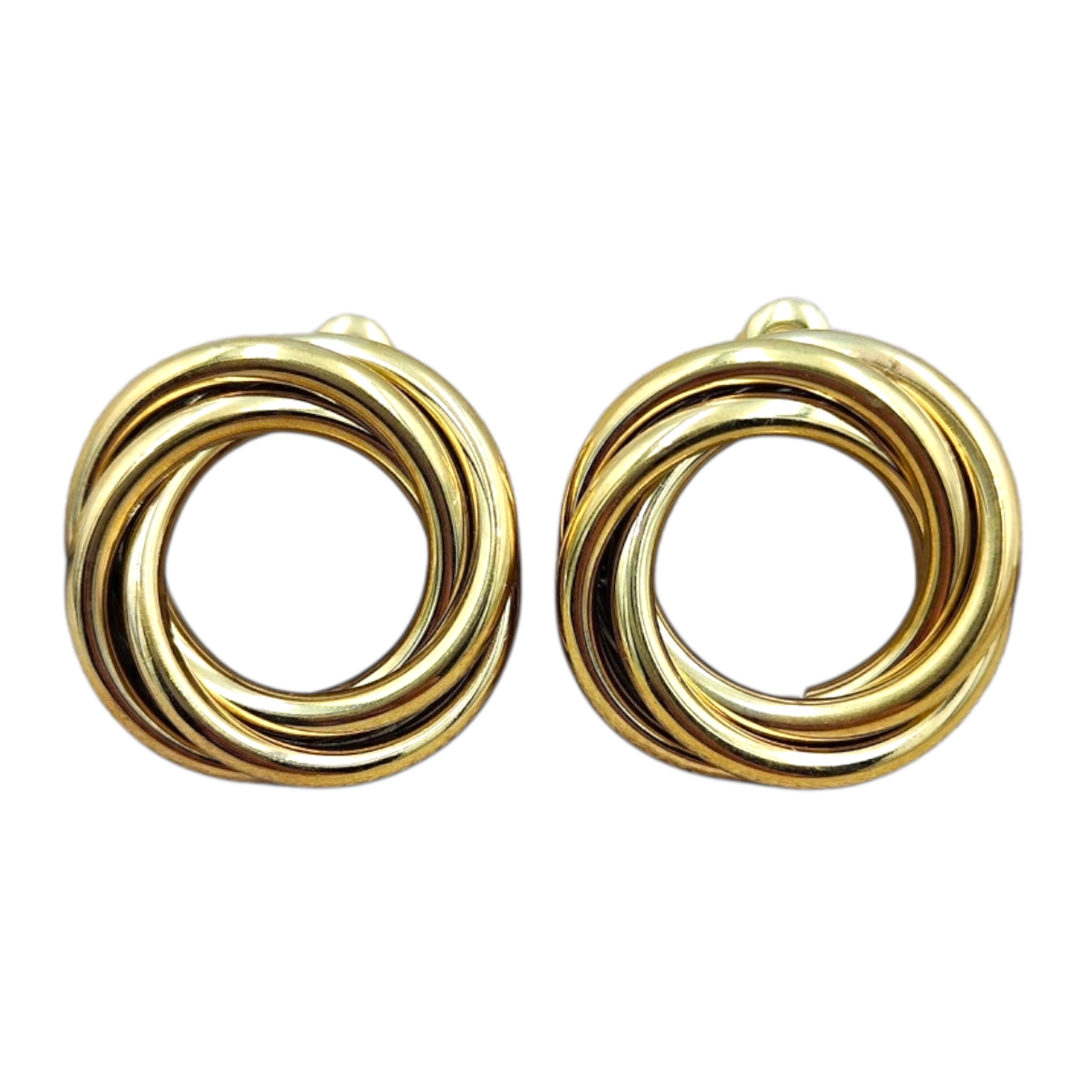 Boucles d'oreilles rondes torsadées acier