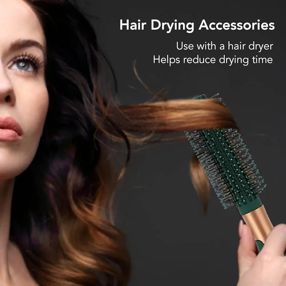 Brosse à Cheveux Ronde pour Brushing, Brosse à Cheveux Ronde Professionnelle avec Poignée Confortable pour le Coiffage et le Volume de Soufflage, Peigne de Toilettage pour Salon à(Brosse ronde)