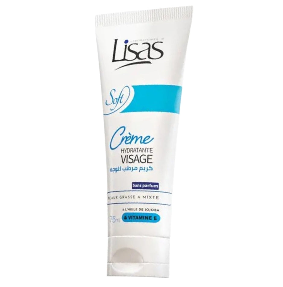 Lisas Soft Crème Hydratante Visage Sans Parfum À L’huile De Jojoba & Vitamine E Peaux Grasses À Mixtes