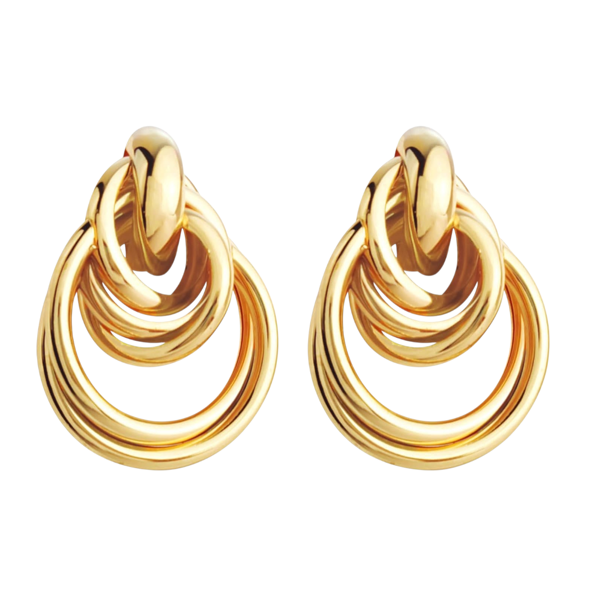 Boucles d'oreilles à clou double anneau