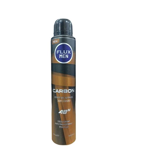 FLUX MEN CARBON EFFET SEC & FRAIS ESPRESSO 48H DEODORANT ANTI-TRANSPIRANT POUR LUI