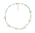 Collier Bohème Chic Turquoise & Étoiles De Mer