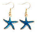 Boucles d’Oreilles Étoile de Mer Bleue Dorées ✨