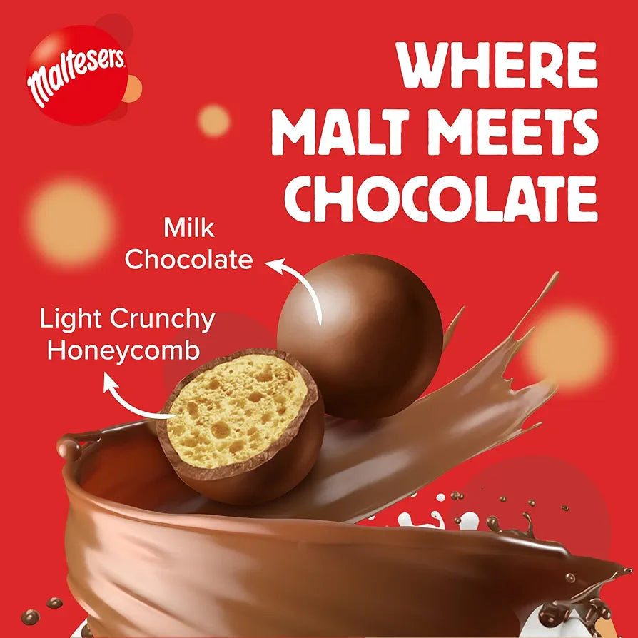 Maltesers Chocolate Bag 37G Irresistibly Delicious Malt Chocolate Crispy Honeycomb Spheres Covered In Milk Chocolate