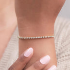 Bracelet Tennis En Diamants Cultivés En Laboratoire Taille Ronde Bracelet De Mariée En Jaune 14 Carats Cadeau Bracelet En Diamants Sans Conflit Pour Elle