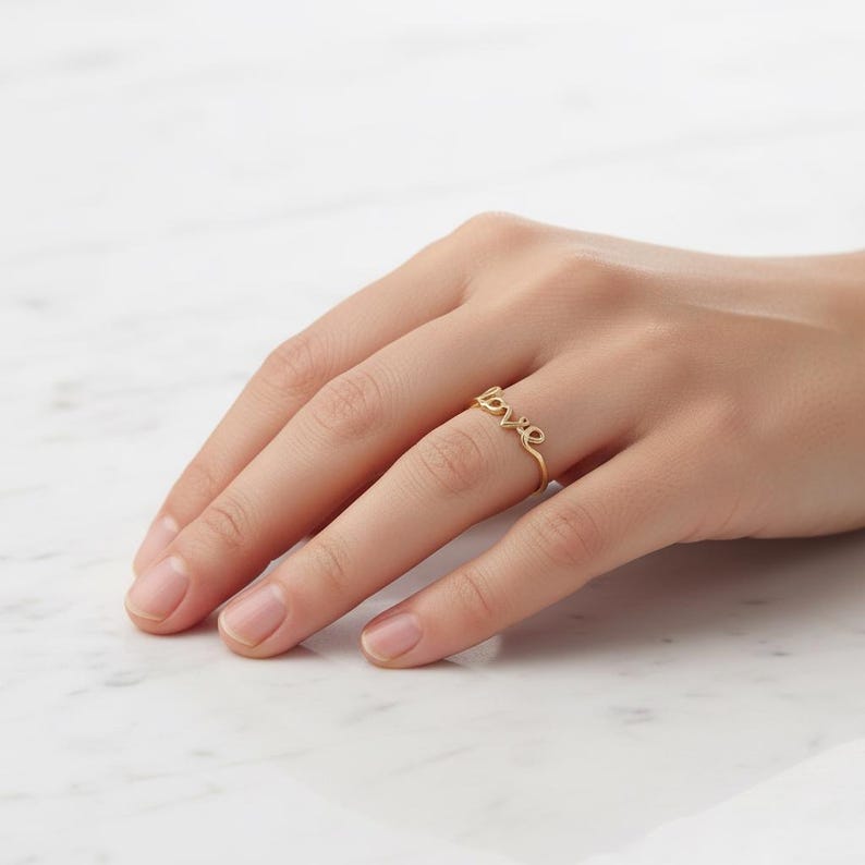 خاتم زفاف ذهبي على شكل حب، هدية عيد الحب، خاتم مفتوح