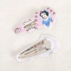 2Pcs Pinces À Cheveux Disney Elsa Blanche-Neige Anna Pinces À Cheveux Latérales