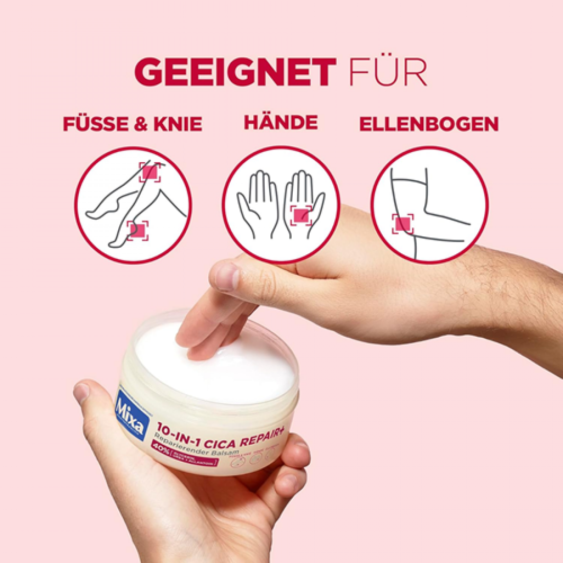 Mixa Cica Réparation 10-en-1 – Pommade Ultra-réparatrice 40% Glycérine, Urée & Allantoïne – Peaux Très Sèches