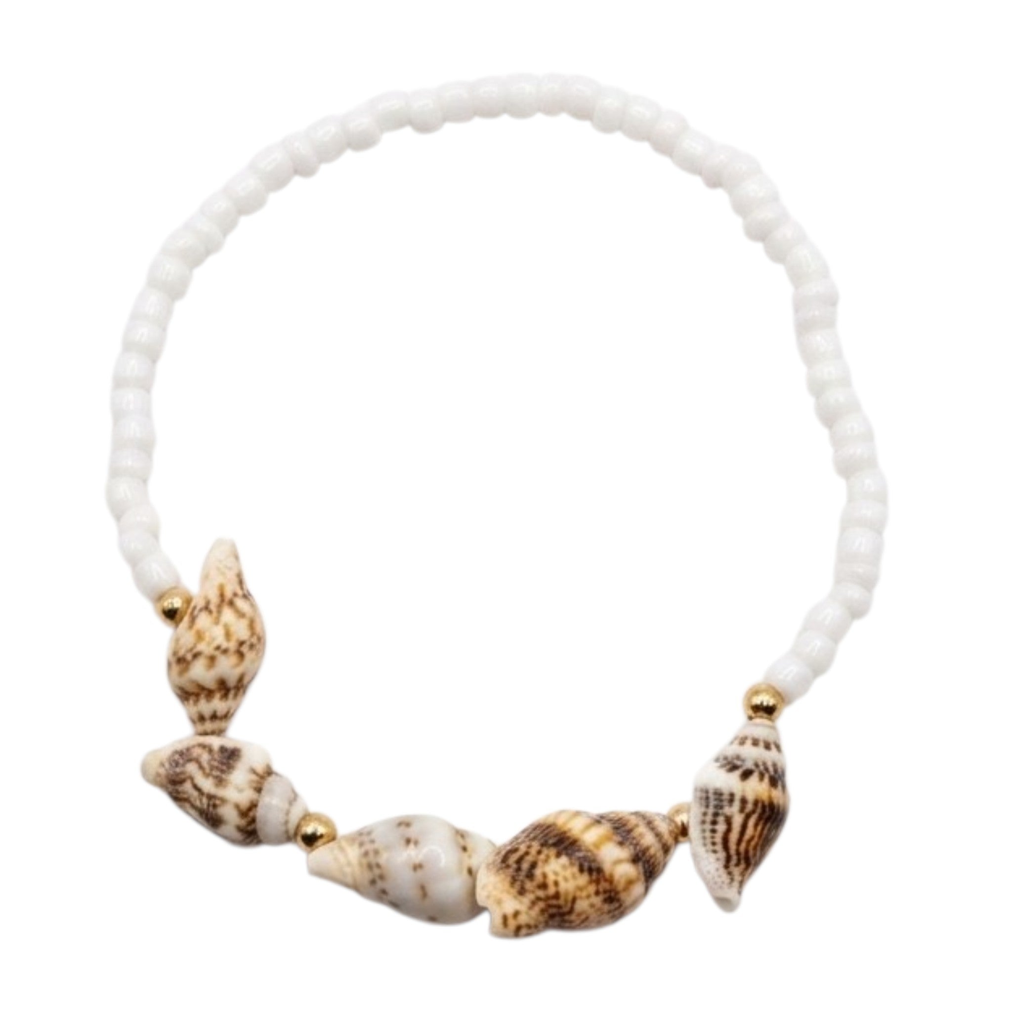 Collier Bohème Chic En Perles Blanches Et Coquillages Naturels