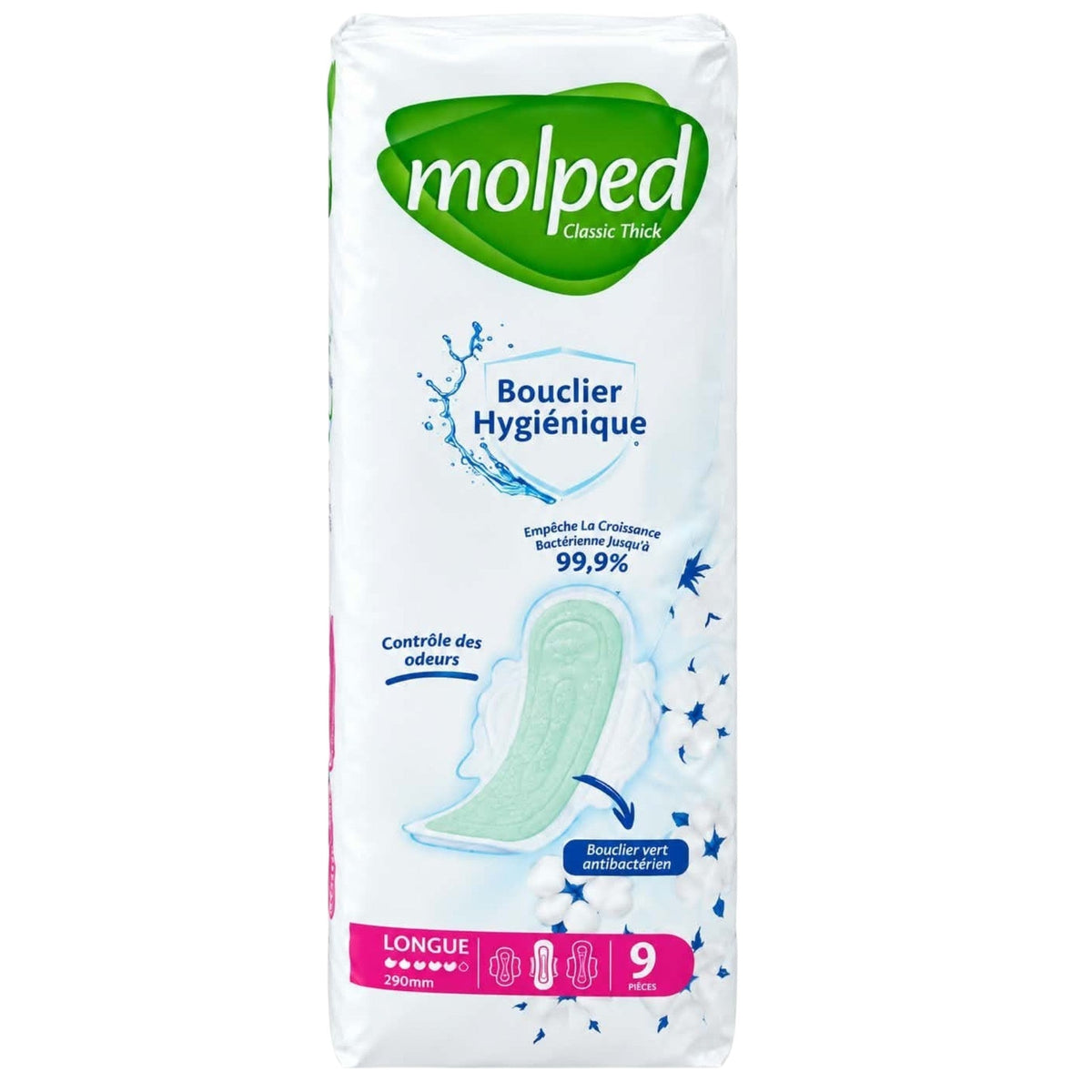 Molped Classic Thick Serviettes Hygiéniques Longue – 9 pièces