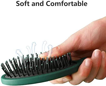 Brosse démêlante, brosse de massage à coussin d'air, outil de coiffage, manche mat confortable pour cheveux lisses et bouclés, utilisable sur cheveux mouillés et secs.