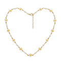 Collier Doré À Fleurs Marguerites Et Perles