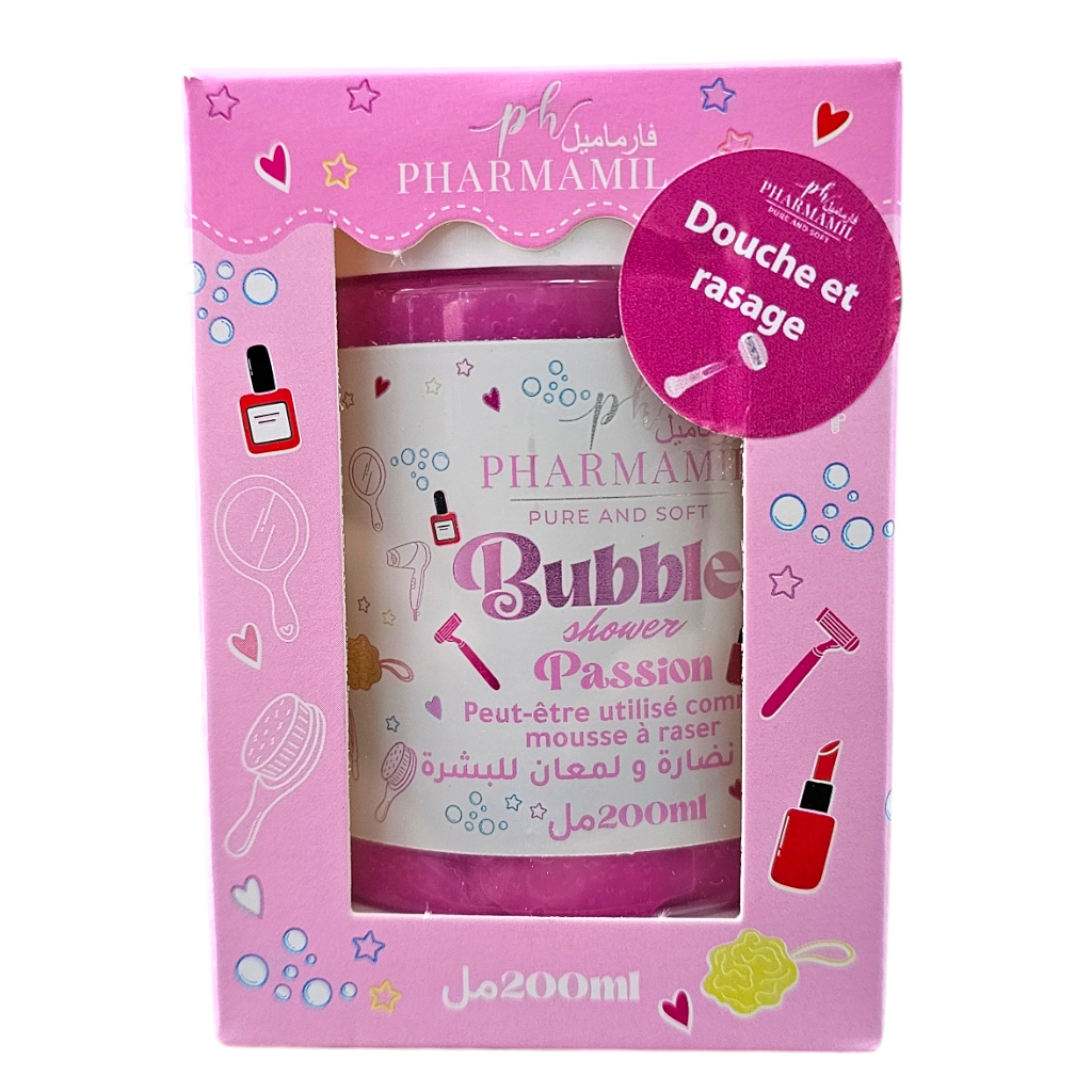 Pharmamil Crème Douche Et Rasage Pure And Soft Bubbles Passion