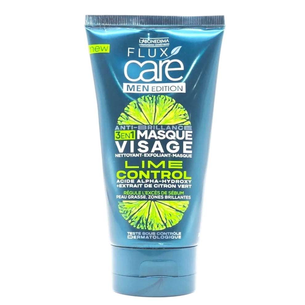 Flux Care Men Edition Anti-brilkance 3en1 Masque Visage Lime Control