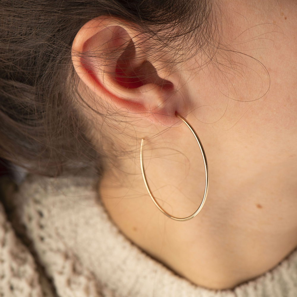 Créoles lisses plaqué or