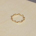 Bague Fine Vague En Argent Sterling Plaqué