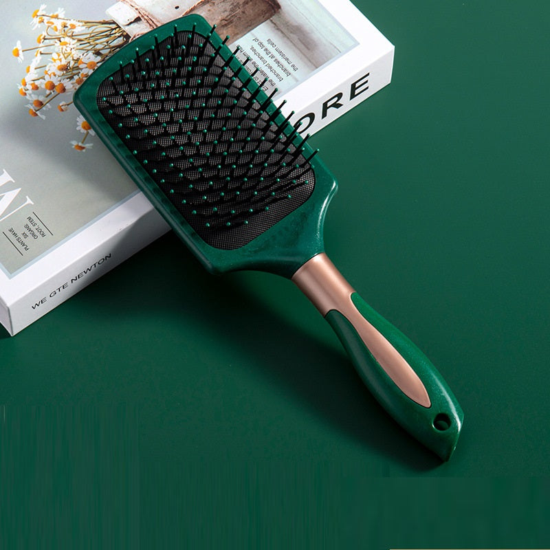 Brosse à cheveux, brosse démêlante, peigne de massage du cuir chevelu, peigne de coiffage pour cheveux bouclés, raides, longs ou courts, peigne de coiffage pour femmes (vert foncé)