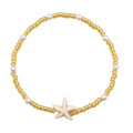Collier Bohème Doré Avec Perles Blanches Et Étoile De Mer
