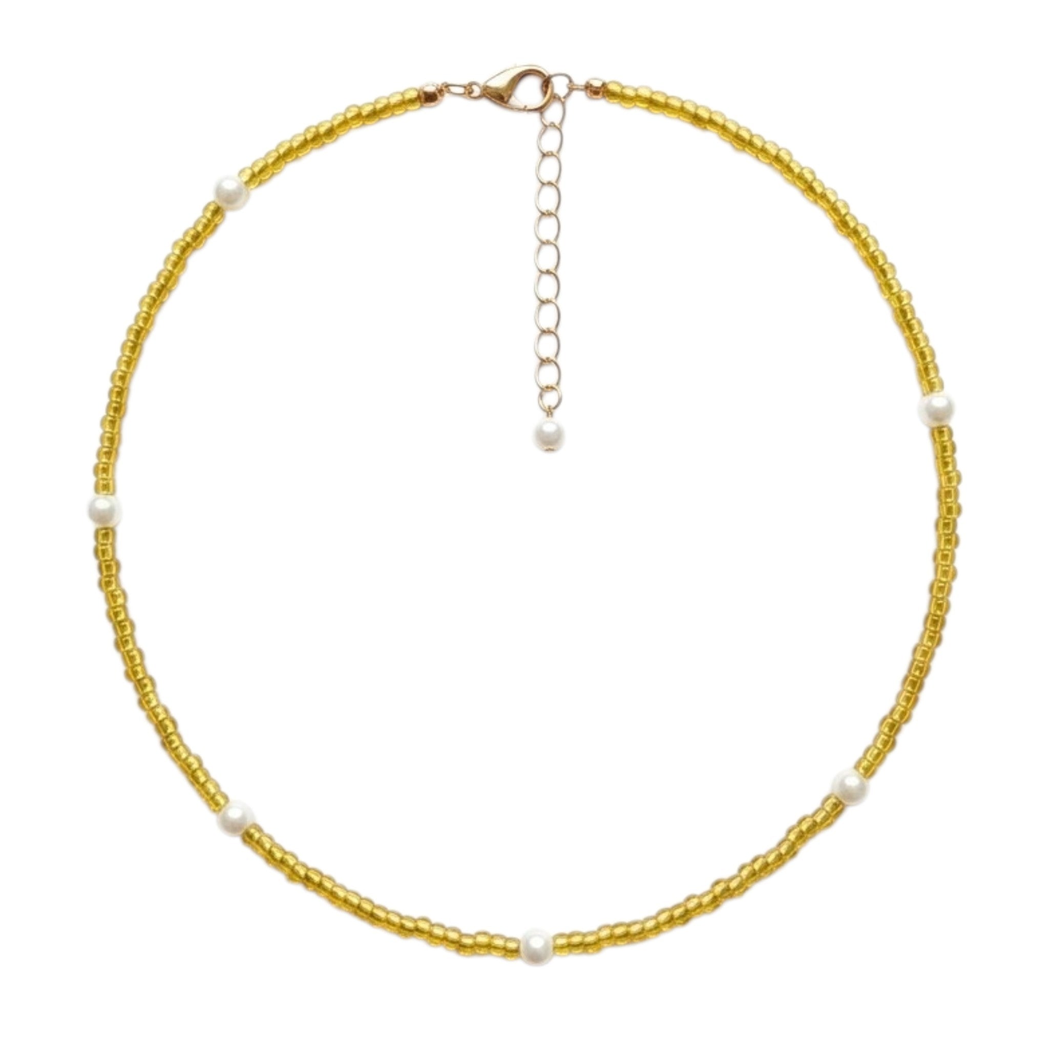 Collier Femme Doré À Perles Blanches – Élégant & Raffiné ✨