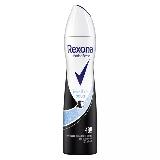 REXONA Déodorant femme spray antibactérien invisible aqua