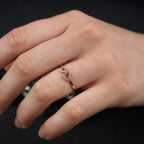 Bague double cœur femme Carador Or  et Oxyde de zirconium