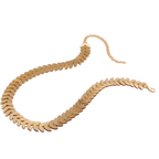 سوار نسائي مطلي بالذهب، بتصميم سلسلة متشابكة مطروقة من الفولاذ المقاوم للصدأ