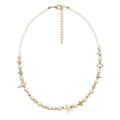 Collier “étoile De Mer” En Perles Blanches & Dorées