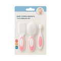 Set Brosse Peigne Et Brosse À Dents Pour Bébé – Rose