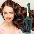 Brosse à cheveux, brosse démêlante, peigne de massage du cuir chevelu, peigne de coiffage pour cheveux bouclés, raides, longs ou courts, peigne de coiffage pour femmes (vert foncé)