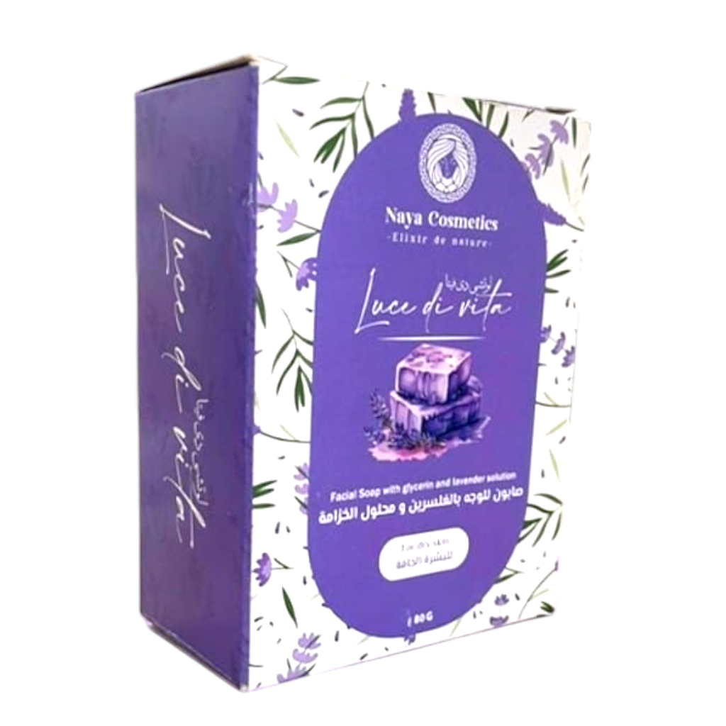 صابون الوجه كوتشي لي فيتا من نانت كوزماتيكس مع الجلسرين ومحلول اللافندر لجميع أنواع البشرة
