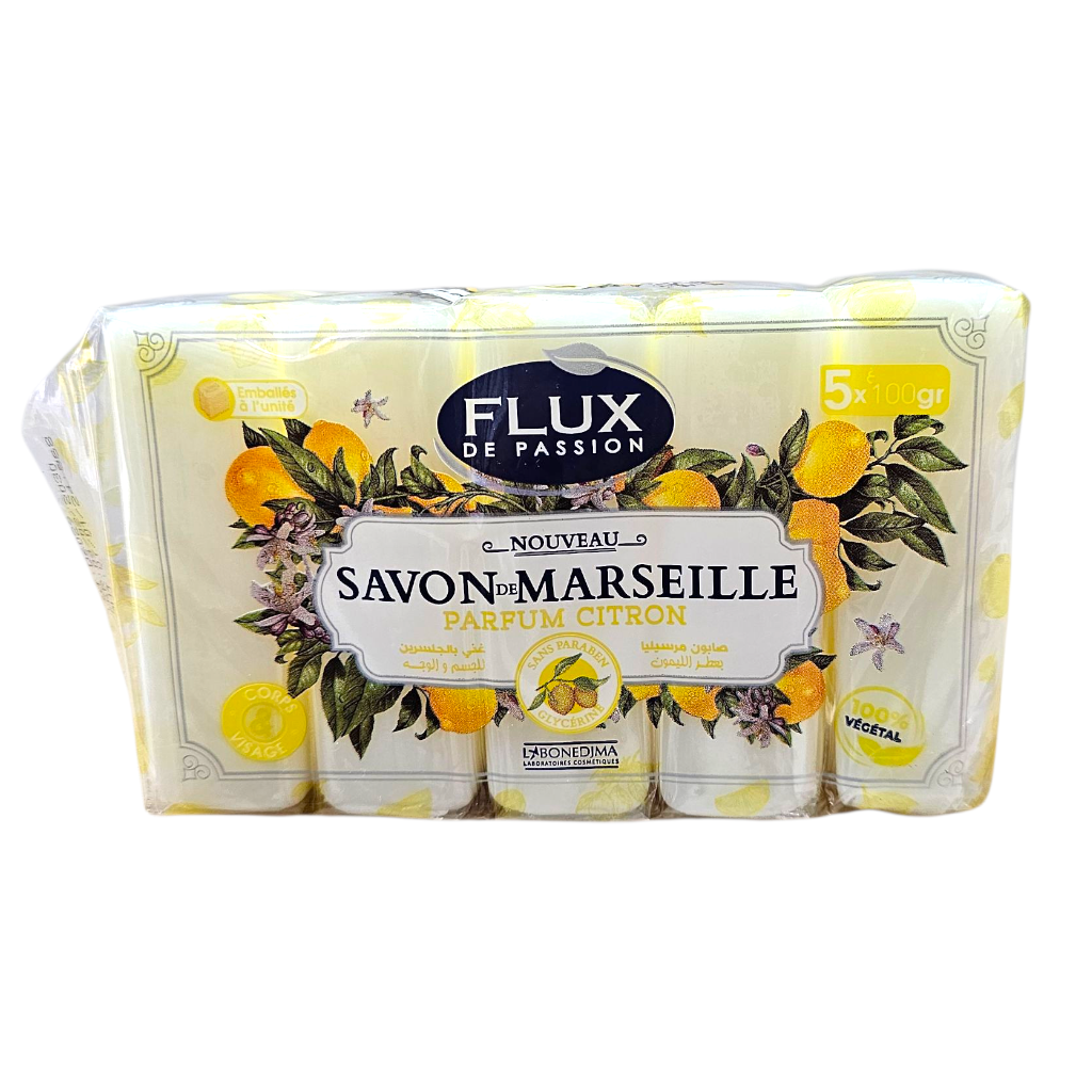 صابون فلوكس دي باشن مرسيليا برائحة الليمون، قطعة واحدة