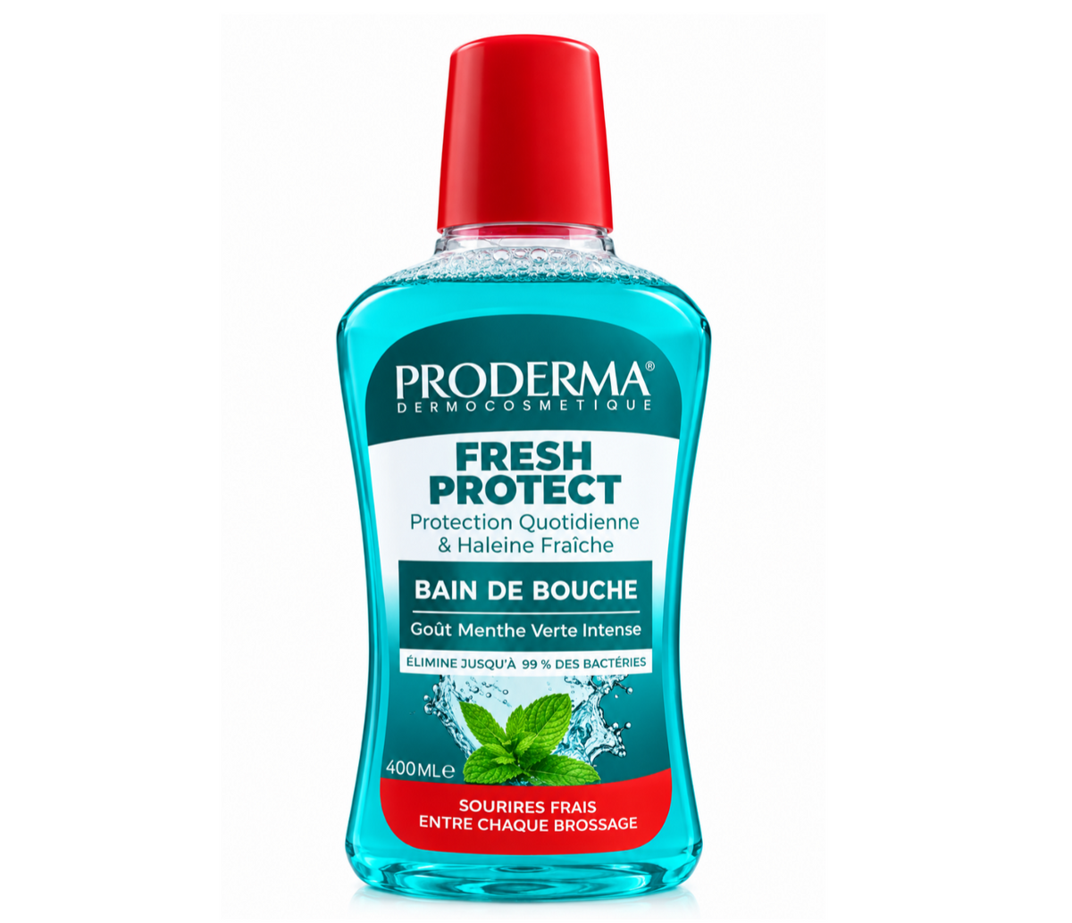 Proderma Fresh Protect Bain De Bouche À La Menthe Verte Intense