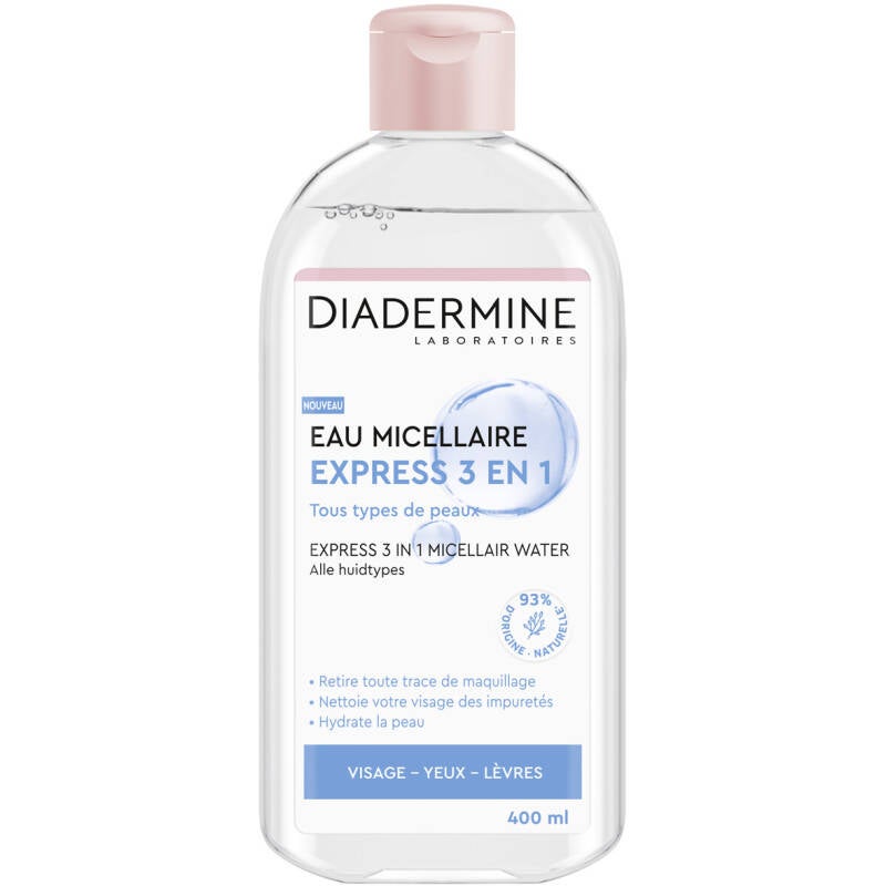 Diadermine - Eau Micellaire Nettoyante - Express 3 En 1 - Tous Types De Peaux