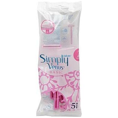 جيليت سيمبلي فينوس 2 شفرات حلاقة أساسية 5 قطع