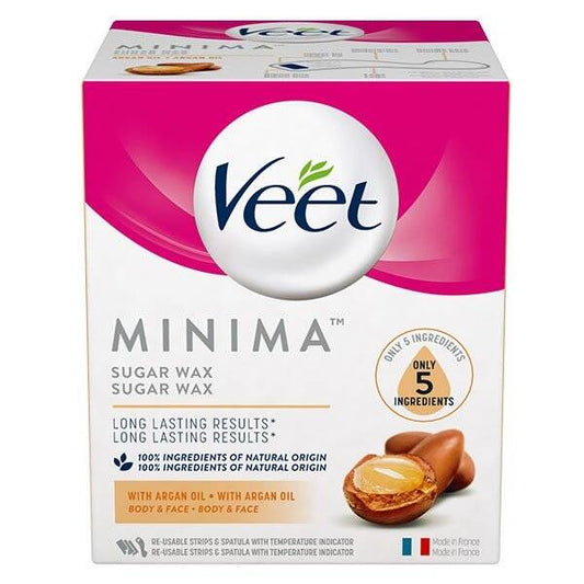 Veet Minima Kit Épilation Corps Visage Huile D'Argan Naturelle Spatule Et Bande Incluses 1 Kit