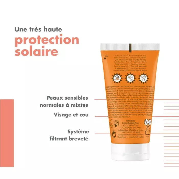 Avène Crème Solaire Teintée Spf50+ Visage, Peaux Sensibles Et Sèches