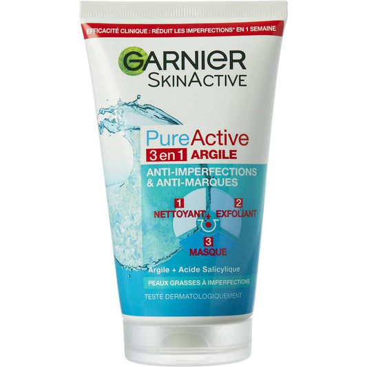 Garnier Skinactive Pure Active Nettoyant 3 En 1 Argile