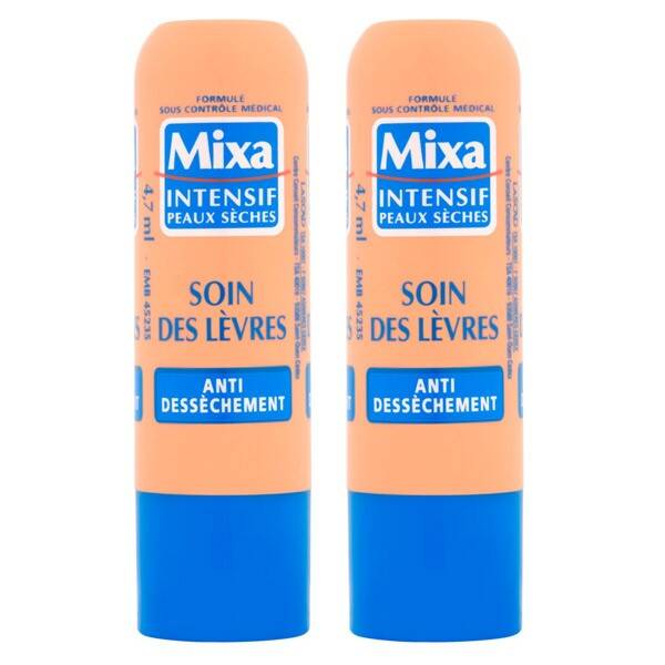 Mixa Intensif Stick Soin Des Lèvres Anti-Dessèchement Peaux Sèches 2 Sticks