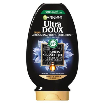 Garnier Ultra Doux - Après-Shampooing Hydratant & Équilibrant Au Charbon