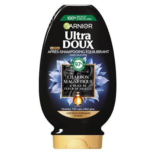 Garnier Ultra Doux - Après-Shampooing Hydratant & Équilibrant Au Charbon