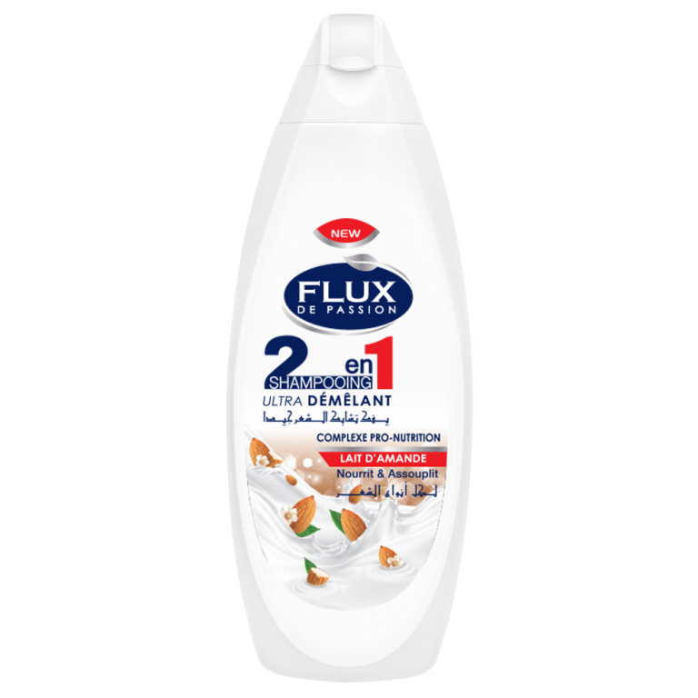 شامبو فلوكس دي باشن 2 في 1 بحليب اللوز يغذي وينعم الشعر