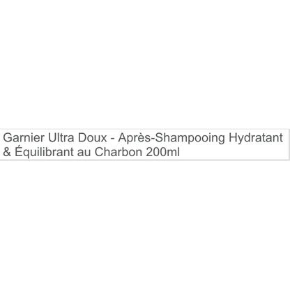 Garnier Ultra Doux - Après-Shampooing Hydratant & Équilibrant Au Charbon